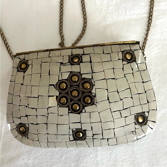 Antik Kraft Tile Mosaic Purse With Detachable Crossbody Chain - Picture 8 of 9